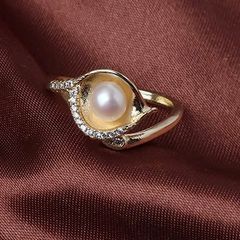 Nhẫn Ngọc Trai Tự Nhiên Mặt Lá Freesize Đáng Yêu MADAME HIEN PEARLS Cho Nữ NN007