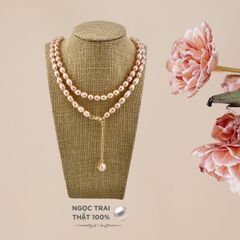 Vòng cổ Hạt Gạo 7-8mm Khoá 1 Hạt Tròn To MADAME HIEN PEARLS Dễ Thương CG016