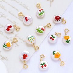 Mặt Dây Chuyền Mặt Ngọc Trai Baroque Đồng Xu Tranh Sơn Dầu Tươi Tắn MADAME HIEN PEARLS Cho Nữ MB037