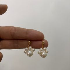 Bông Tai Ngọc Trai Tự Nhiên Chân Mèo Đáng Yêu MADAME HIEN PEARLS Cho Nữ BTN236