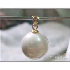 Mặt dây chuyền Nụ Ngọc Trai Đá AAAA Size Khủng 16-17mm Vàng 14K YM007