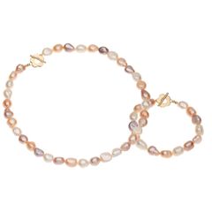 Bộ Vòng Cổ Vòng Tay Ngọc Trai Baroque Sắc Màu Tự Nhiên Ngọt Ngào Khoá OT Hoa Mận MADAME HIEN PEARLS SCB005M