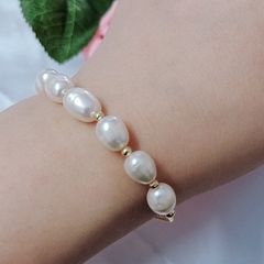 Vòng Tay Ngọc Trai Nuôi Tự Nhiên Hạt Xoài 7-8mm MADAME HIEN PEARLS Cho Nữ VTG003