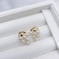 Bông Tai Mạ Bạc 925 Đính Ngọc Trai Chùm Nho Pháp MADAME HIEN PEARLS dễ thương BTN028