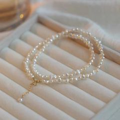 Vòng cổ Bạc Ngọc Trai Thời Trang Dành Cho Nữ 4-5mm phong cách Baroqu CB007