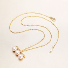 Bộ Set Vòng cổ + Bông Tai Bạc 925 Ngọc Trai Nước Ngọt thanh kim cương đính 3 hạt ngọc trai sang trọng SPS040