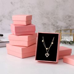 Hộp giấy 2 lớp đựng trang sức sang trọng màu hồng 8x10x4,5cm MADAME HIEN PEARLS