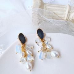 Bông Tai Hạt Trai Opal Nước Ngọt MADAME HIEN PEARLS Quý Phái, Thời Thượng BTG011