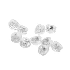 Nút Chốt Bông Tai Silicone bọc Bạc s925 SP069