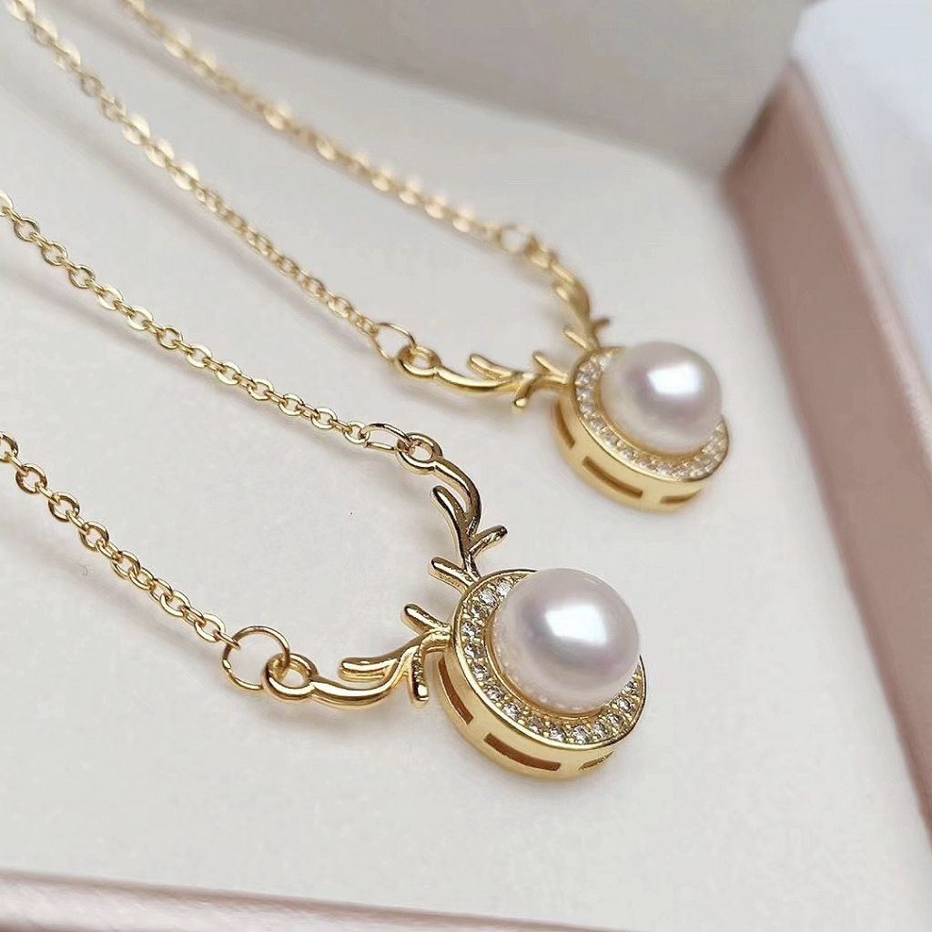 Vòng cổ Ngọc Trai Mặt Hươu Nhỏ MADAME HIEN PEARLS Dễ Thương MN002