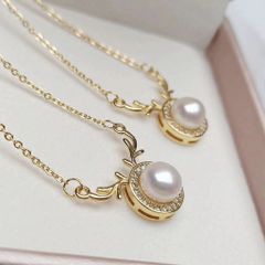 Vòng cổ Ngọc Trai Mặt Hươu Nhỏ MADAME HIEN PEARLS Dễ Thương MN002