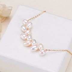 Vòng cổ Dây chuyền Mặt 11v Ngọc Trai Tự Nhiên Định hình Lúa Mì MG012