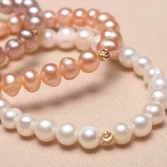 Vòng Tay Ngọc Trai Tự Nhiên Đơn Giản 7-8mm MADAME HIEN PEARLS dễ thương VTT001