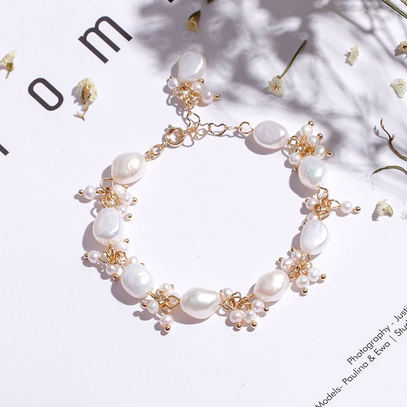 Vòng Tay Ngọc Trai Công Chúa Nước Ngọt MADAME HIEN PEARL Handmade Bông Tuyết VTB008