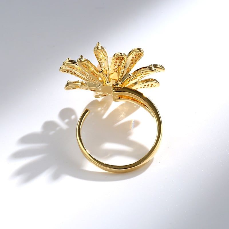 Nhẫn Hoa Hướng Dương Ngọc Trai Nuôi Tự Nhiên Thời Trang NN020