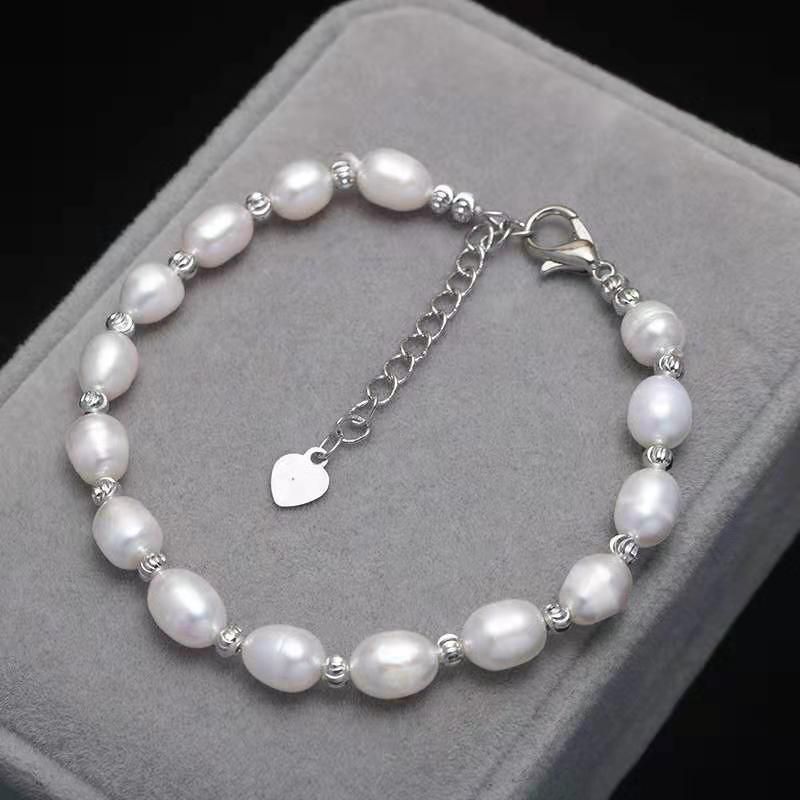 Vòng Tay Ngọc Trai Hạt Gạo Dị Giá rẻ MADAME HIEN PEARLS Freesize VTG007