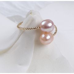 Nhẫn Ngọc Trai Nuôi tự nhiên dáng xoắn NG003