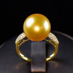 Nhẫn Bạc 925 Đính Ngọc Trai Xà Cừ Tự Nhiên 12mm sang trọng quý phái XC006