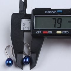 Bông Tai Ngọc Trai Tự Nhiên Chốt Móc Câu Màu Xanh Hoàng Gia Lạ Mắt MADAME HIEN PEARLS Thời Trang Nữ BTG073