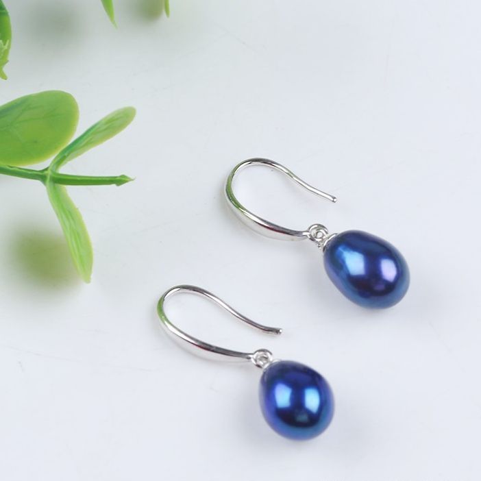 Bông Tai Ngọc Trai Tự Nhiên Chốt Móc Câu Màu Xanh Hoàng Gia Lạ Mắt MADAME HIEN PEARLS Thời Trang Nữ BTG073