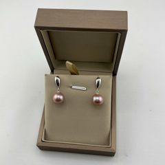 Bông Tai Ngọc Trai Tự Nhiên Hạt Tròn Cao Cấp Mặt Giọt Nước 10-11mm MADAME HIEN PEARLS BTT073