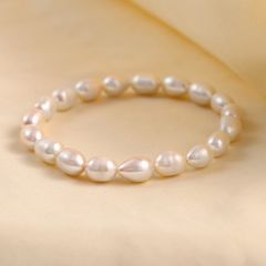 Vòng tay ngọc trai thật 100% hạt xoài nhỏ đơn giản sành điệu VTG001