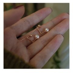 Khuyên Tai Hạt Ngọc Trai Thời Trang Nhấn Bi MADAME HIEN PEARLS Cá Tính BTN021