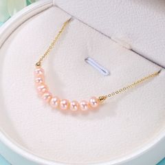 Vòng cổ Mặt Hình Cung Đính 9 hạt Ngọc Trai Nuôi Tự Nhiên Thời Trang Cho Nữ MT003