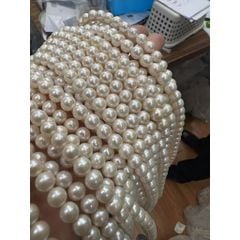 Dây nguyên liệu Ngọc Trai Akoya Gần Tròn Trắng 7-8mm Làm Trang Sức DT003
