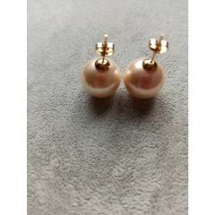 Bông Tai Nụ Ngọc Trai Đá Size Khủng 16mm Vàng 14K YM005