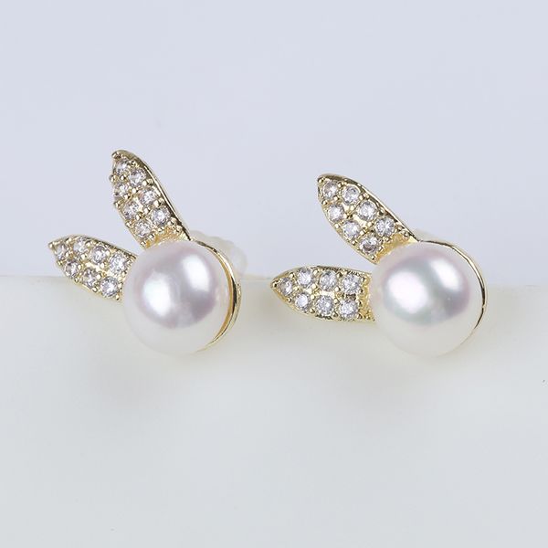 Bông Tai Thỏ Đính Đá & Ngọc Trai MADAME HIEN PEARLS Dễ Thương BTN258