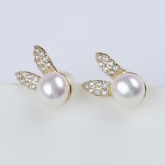 Bông Tai Thỏ Đính Đá & Ngọc Trai MADAME HIEN PEARLS Dễ Thương BTN258