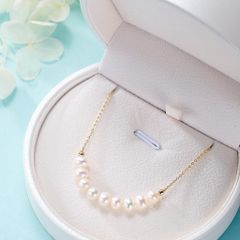 Vòng cổ Mặt Hình Cung Đính 9 hạt Ngọc Trai Nuôi Tự Nhiên Thời Trang Cho Nữ MT003