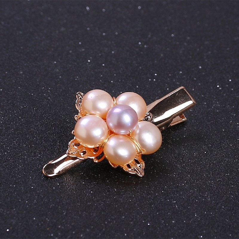 Kẹp Tóc Mái Ngọc Trai Tự Nhiên Hoa Đào 5 Cánh Cổ Điển Bé Xinh Mini MADAME HIEN PEARLS Cho Nữ PKT013