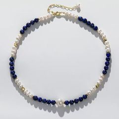 Vòng cổ Ngọc Trai Hạt Xoài Phối Hạt Cham Xanh Hoàng Gia Sang Trọng MADAME HIEN PEARLS CG033