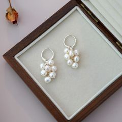 Bông Tai Ngọc Trai Tự Nhiên Khoá Tròn Đính Ngọc Trai Kiểu Chùm Nho MADAME HIEN PEARLS Cho Nữ BTN230
