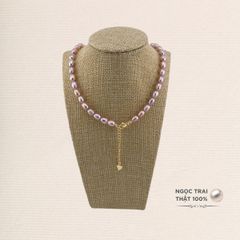 Vòng cổ Hạt Gạo 7-8mm Khoá 1 Hạt Tròn To MADAME HIEN PEARLS Dễ Thương CG016