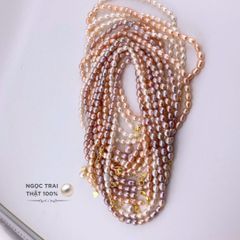 Vòng cổ Hạt Gạo 7-8mm Khoá 1 Hạt Tròn To MADAME HIEN PEARLS Dễ Thương CG016