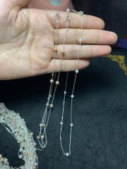 Vòng Cổ Ngọc Trai Tự Nhiên Kiểu Dây Chuyền Điểm Hạt Ngọc Trai Kiểu Giọt Mưa MADAME HIEN PEARLS Cho Nữ