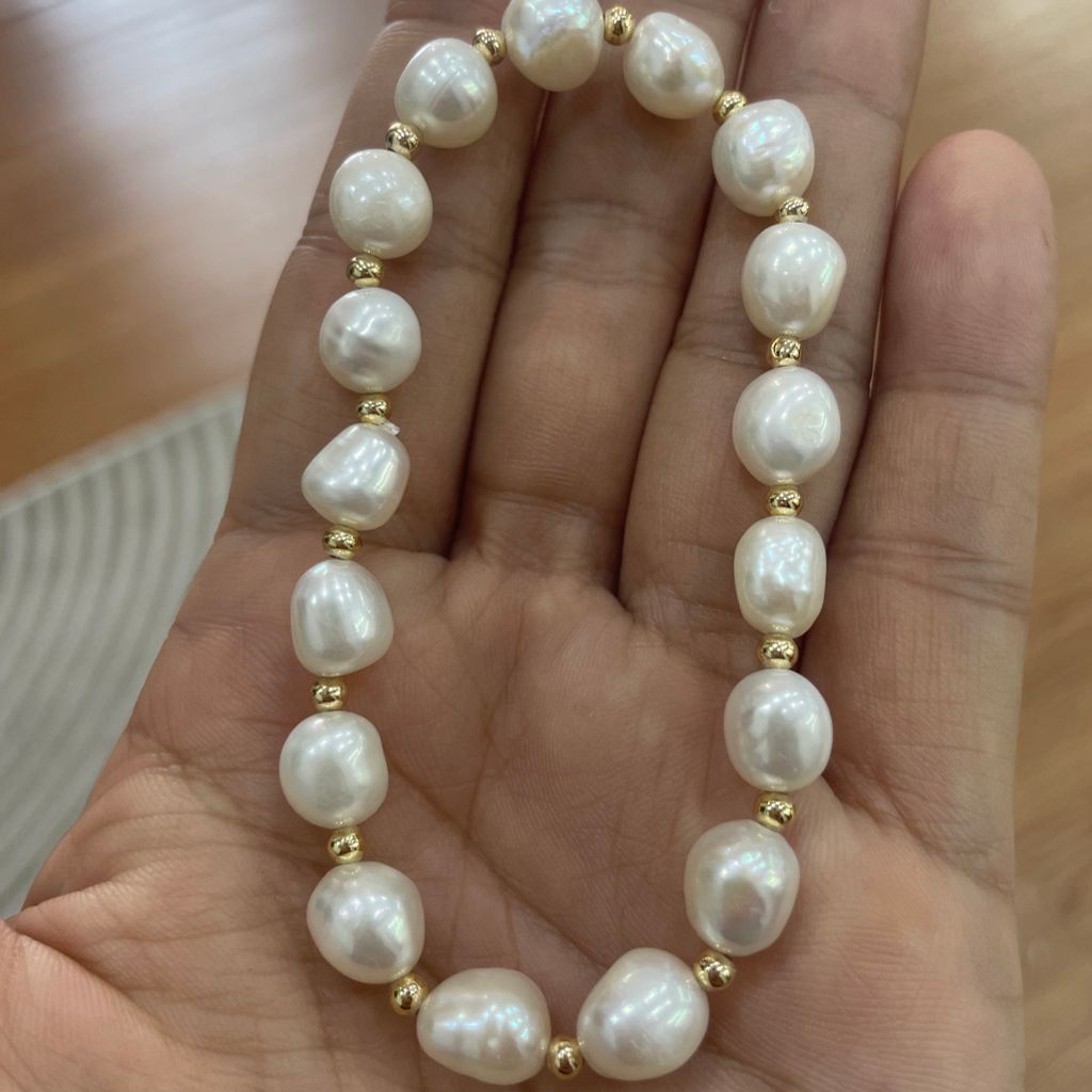 Vòng Tay Ngọc Trai Baroque Tự Nhiên MADAME HIEN PEARLS Thời Trang VTB065