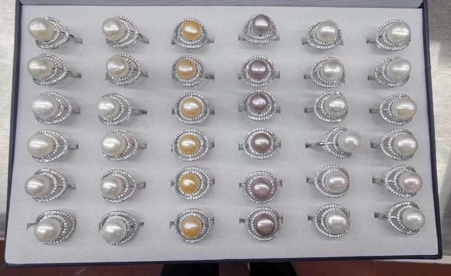 Nhẫn Ngọc Trai Tự Nhiên Size 9-10mm Phong Cách Quý Phú Bà Ngọc trai Giá Sỉ Phú Quốc MADAME HIEN PEARLS NN055