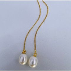 Bông Tai Tua Rua Mạ Vàng Dài 7mm Đính Hạt Giọt Nước MADAME HIEN PEALRS Cho Nữ BTG017