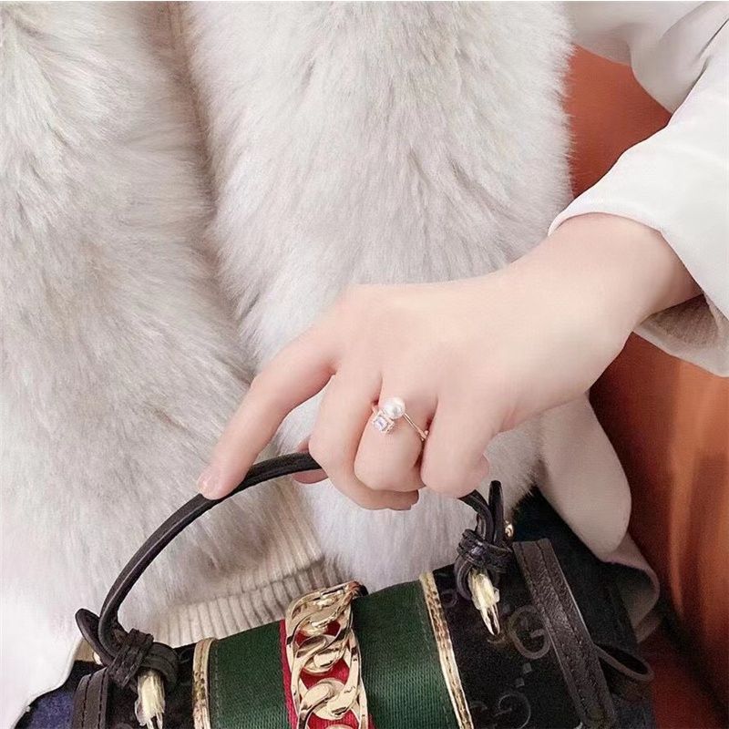 Nhẫn Ngọc Trai Tự Nhiên Đính mặt đá sapphire chữ nhật Unisex Nam Nữ NN008