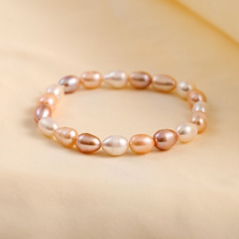 Vòng tay ngọc trai tứ quý hạt xoài VTG001M