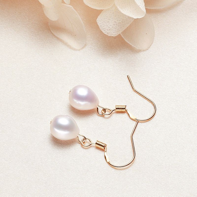 Khuyên Tai Madame Hien Pearls Dạng Móc Mạ Bạc 925 Đính Hạt Trai Đơn Giản Cho Nữ BTG020