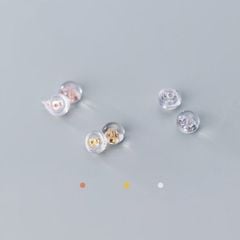 Nút Chốt Bông Tai Silicone bọc Bạc s925 SP069