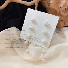 Bông Tai Bạc 925 Tua Rua Siêu Dài Ngọc Trai 9mm Tự Nhiên Cực Dài Phong Cách Baroque MADAME HIEN PEARLS BTT017