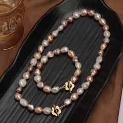 Bộ Vòng Cổ Vòng Tay Ngọc Trai Baroque Sắc Màu Tự Nhiên Ngọt Ngào Khoá OT Hoa Mận MADAME HIEN PEARLS SCB005M