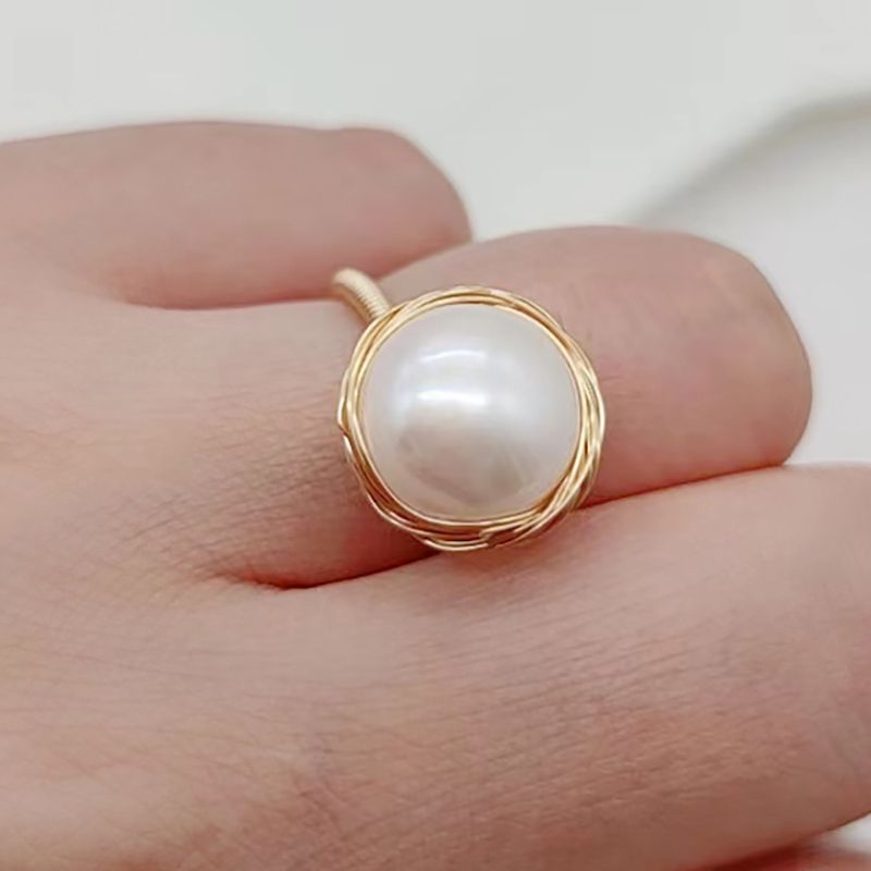 Nhẫn Ngọc Trai Hạt Tự Nhiên MADAME HIEN PEARLS Có Khóa Điều Chỉnh Được NB004