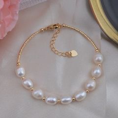 Vòng Tay Ngọc Trai Nuôi Tự Nhiên Hạt Xoài 7-8mm MADAME HIEN PEARLS Cho Nữ VTG003